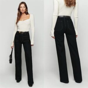 Reformation Black Flare & Wide Leg Jeans